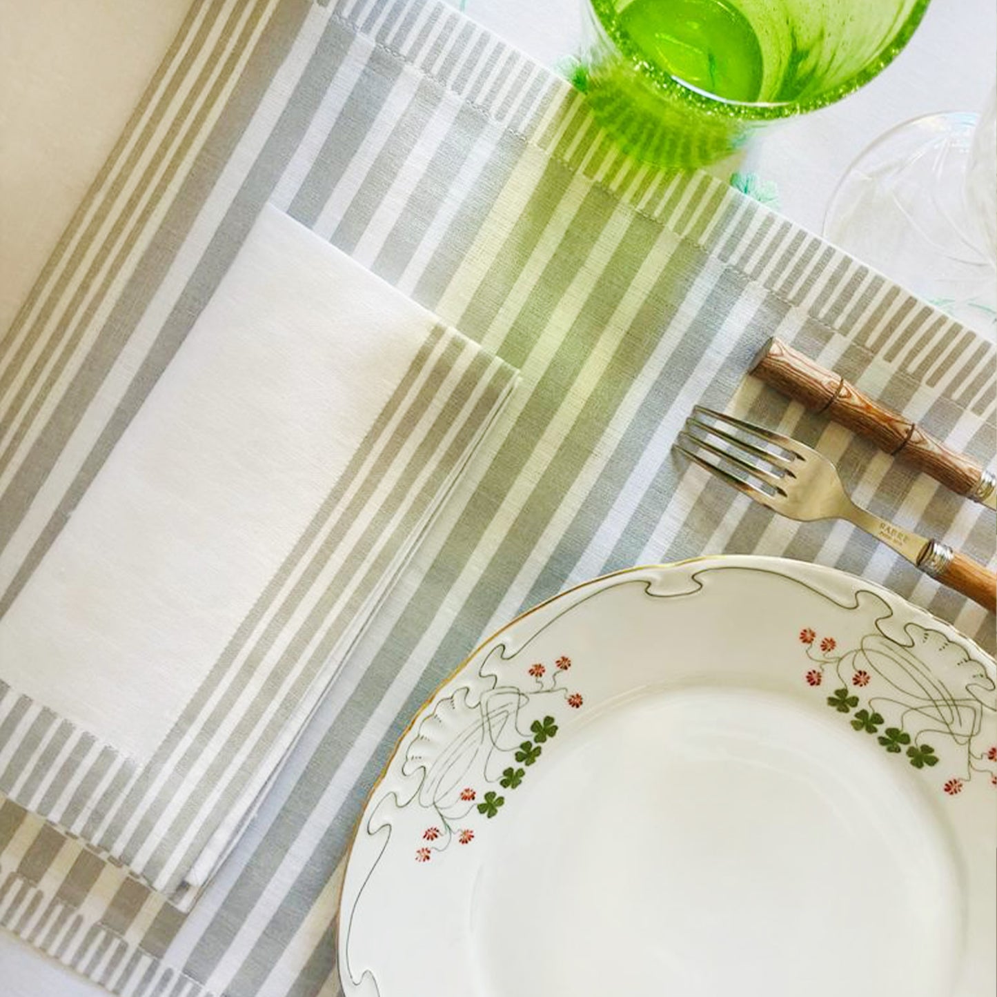 Set de Table Rayé - Argenté