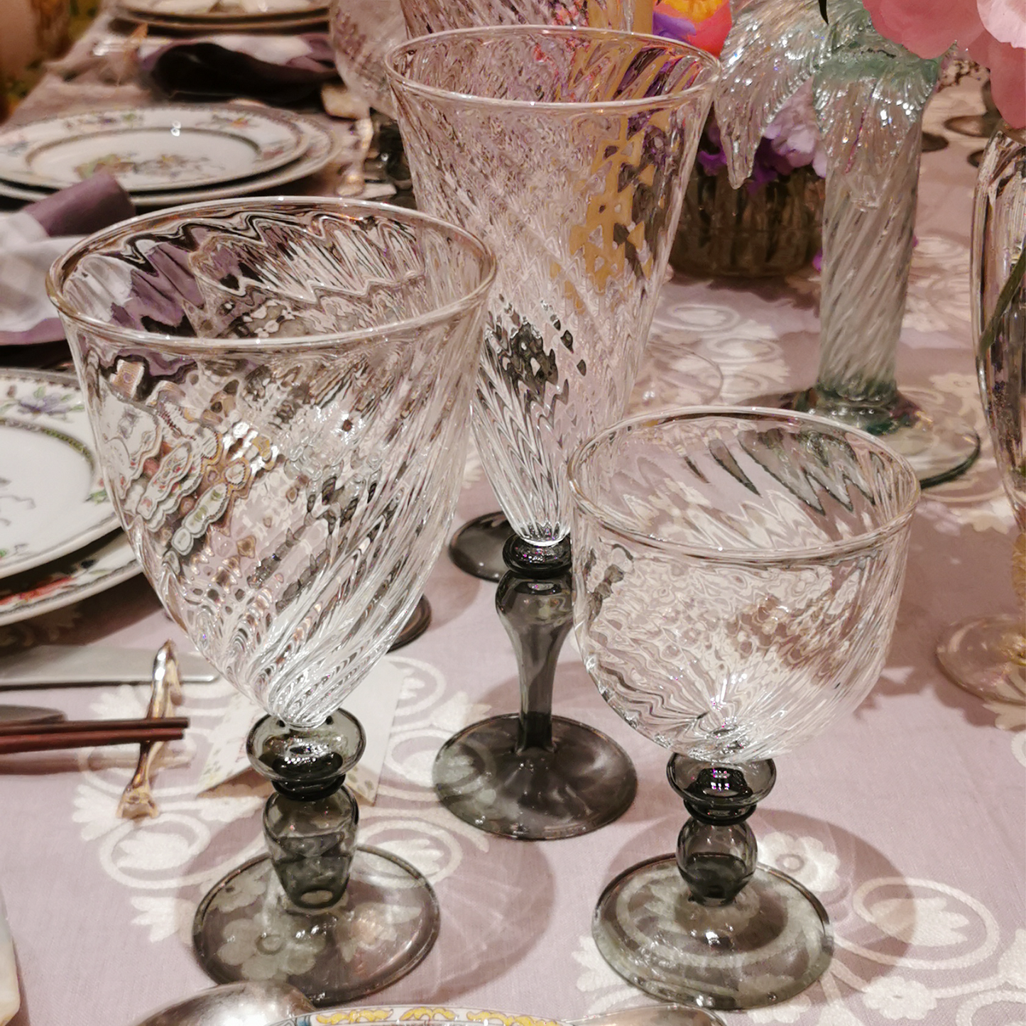 Glass - Grey Stem - Large