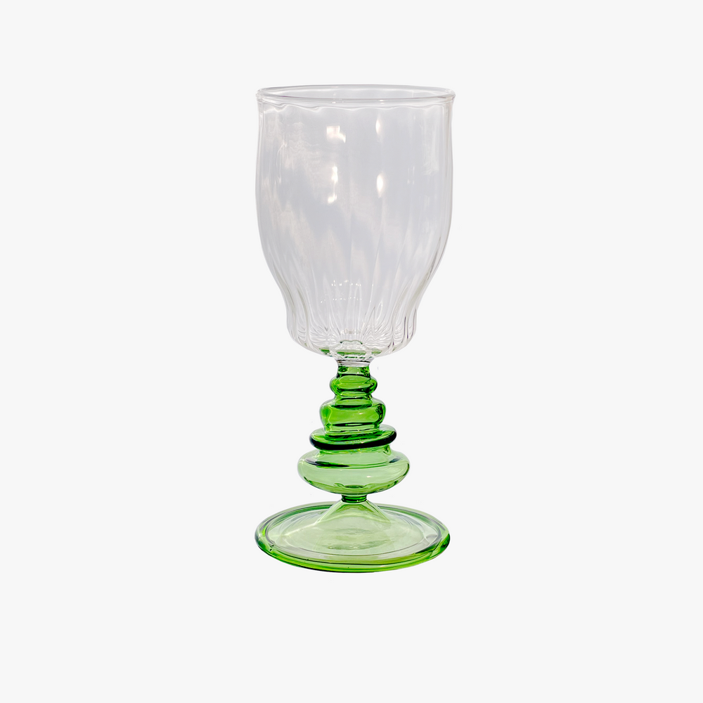 Wine Glass - Green Stem