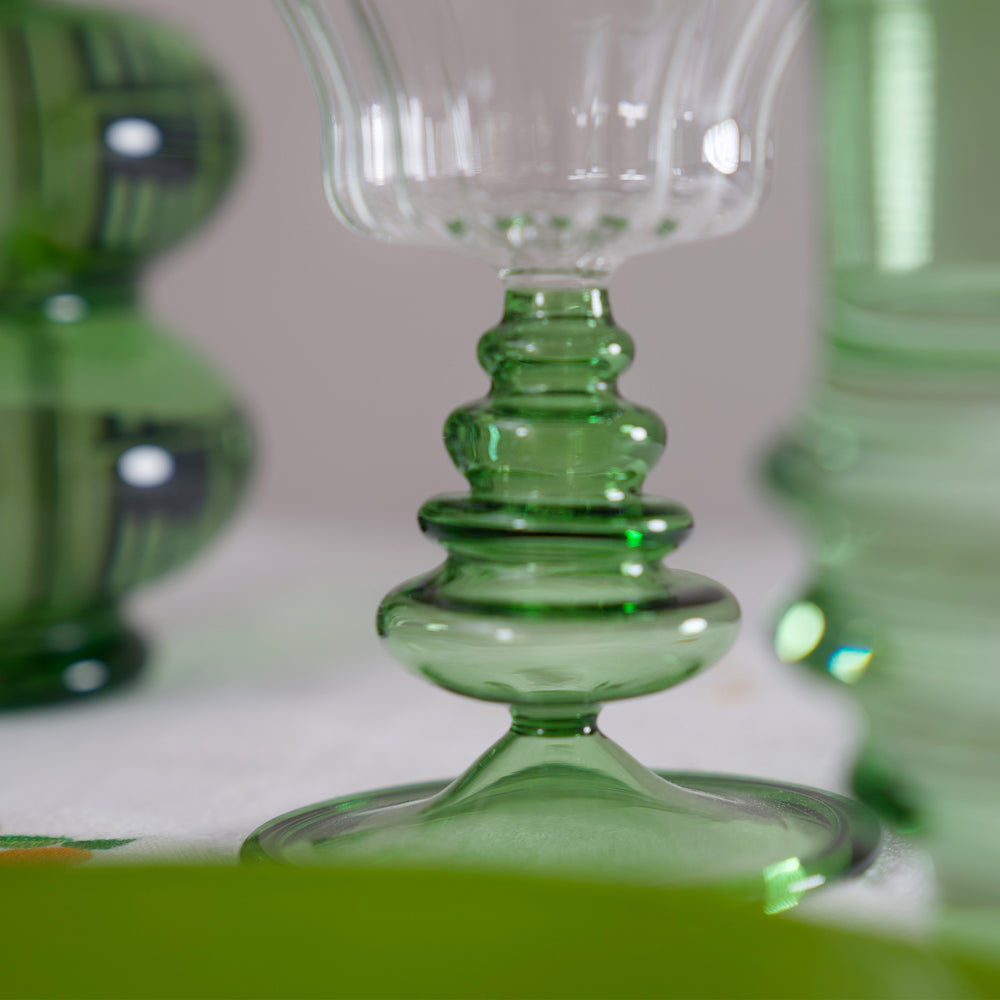 Wine Glass - Green Stem