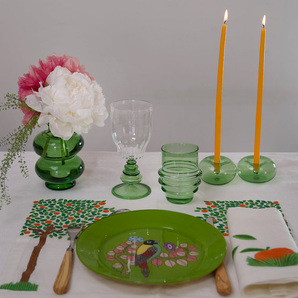 Wine Glass - Green Stem