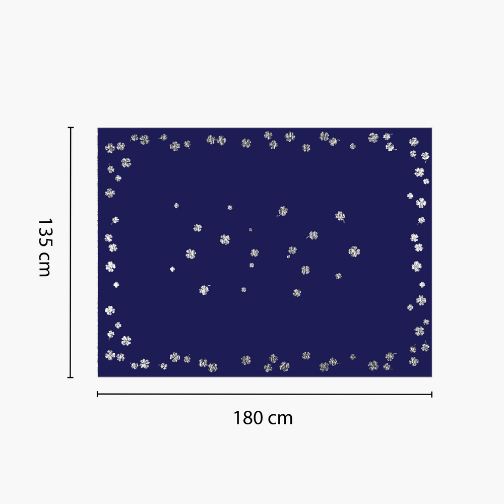 Silver Star Tablecloth - Navy