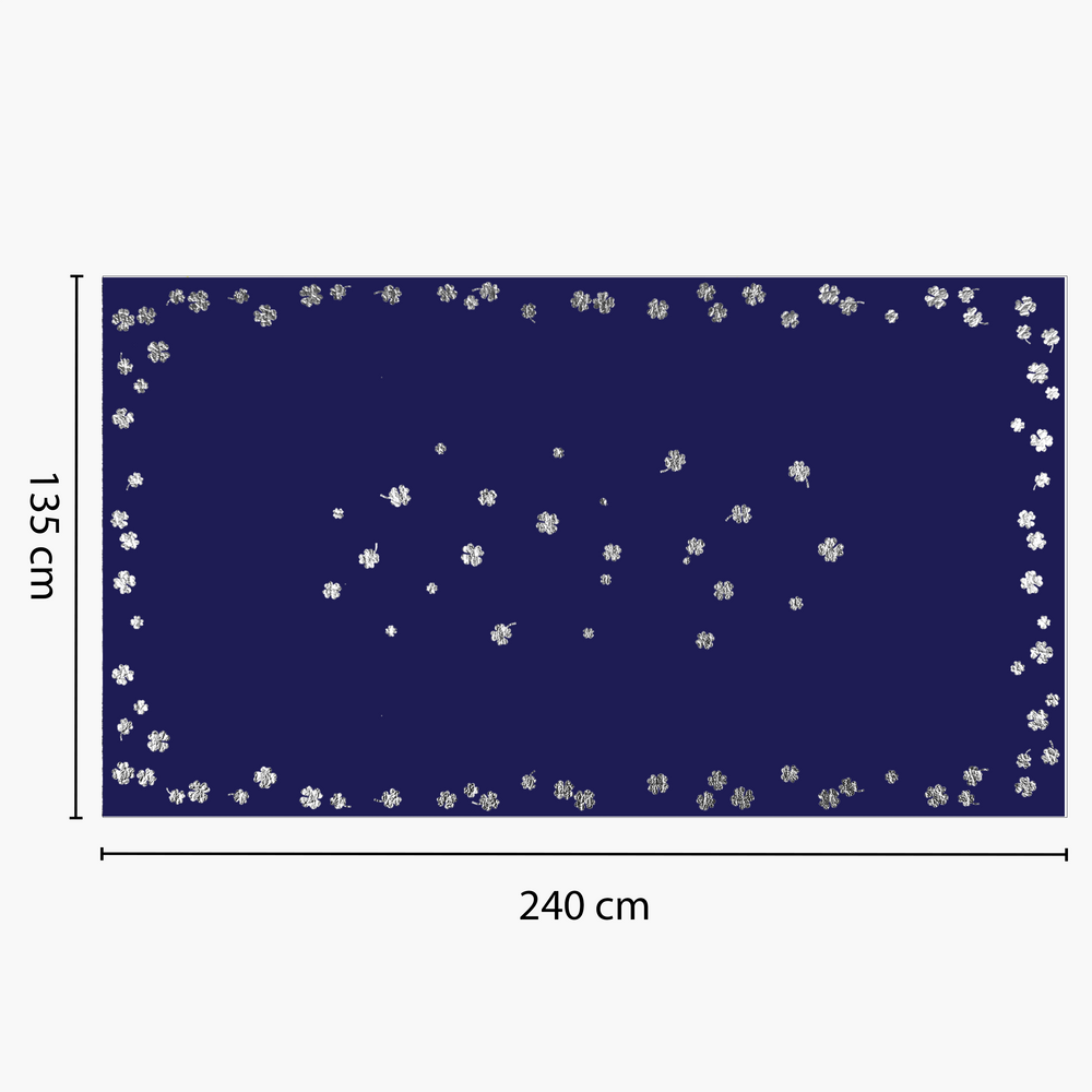 Silver Star Tablecloth - Navy