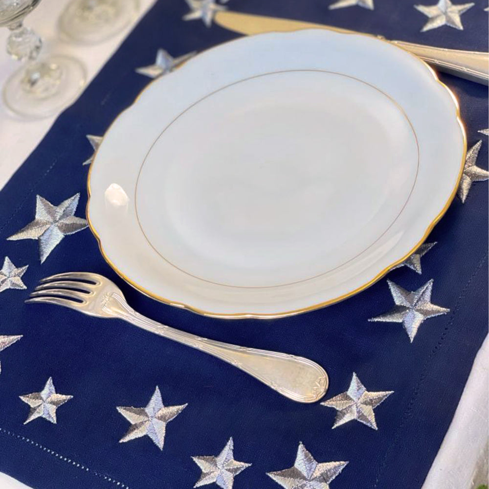 Set de Table Etoiles d'Argent - Marine