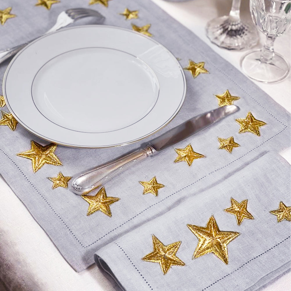 Serviette Etoiles d'Or - Perle