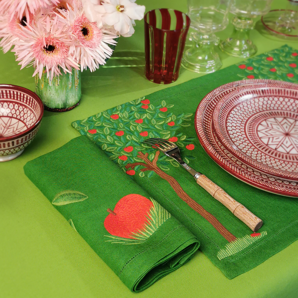 Serviette Pommier - Vert Clair