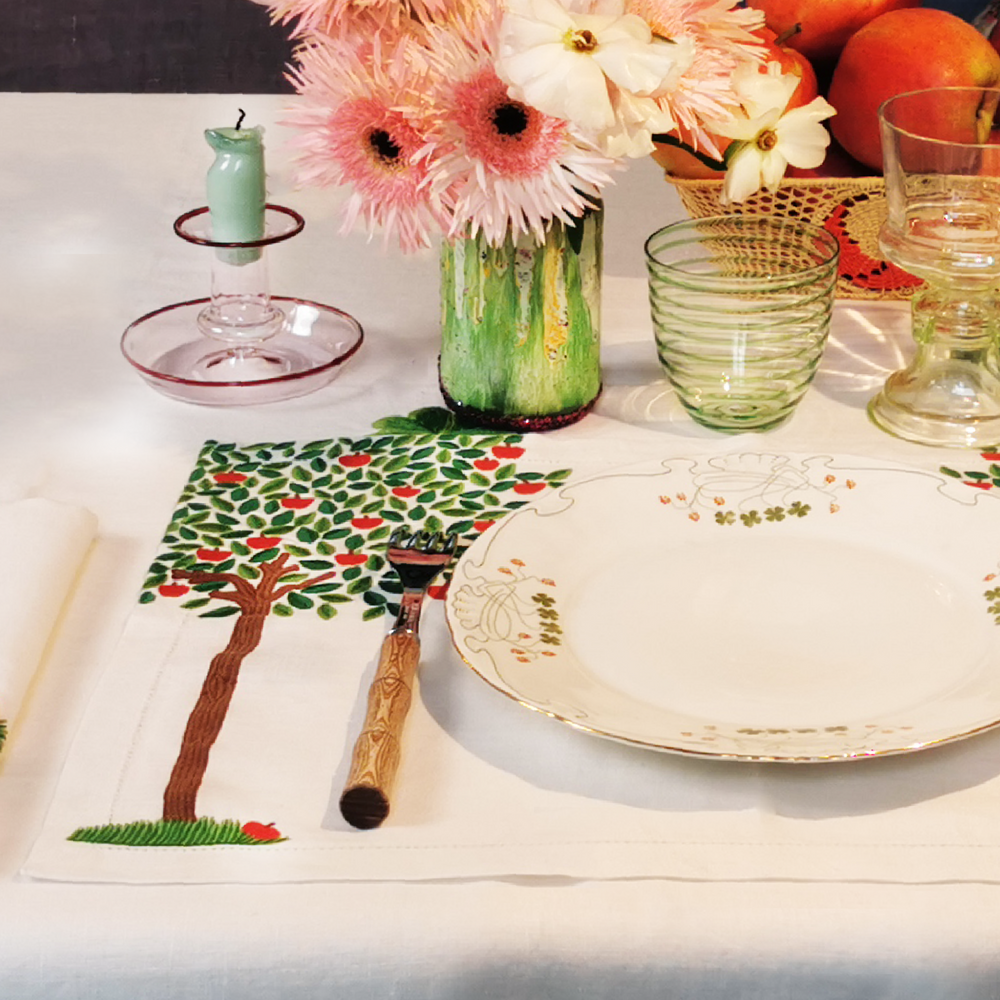 Set de Table Pommier - Blanc