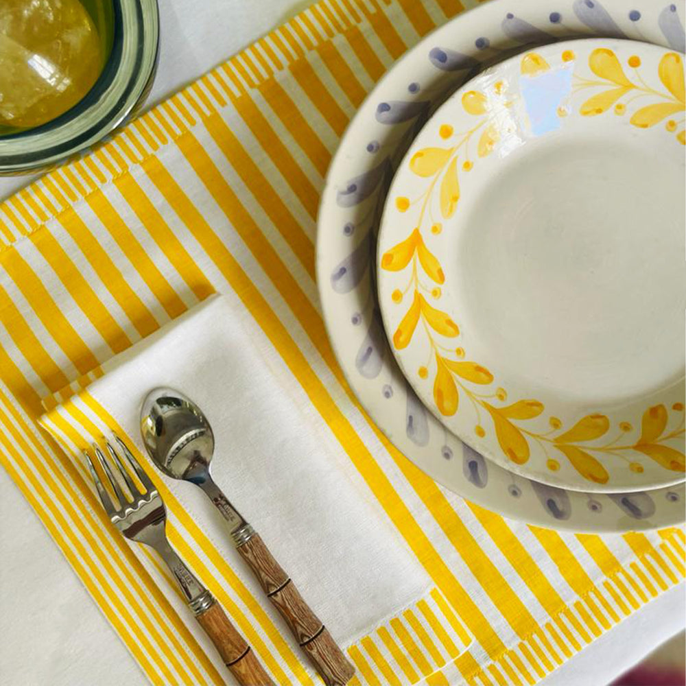 Set de Table Rayé - Jaune Soleil