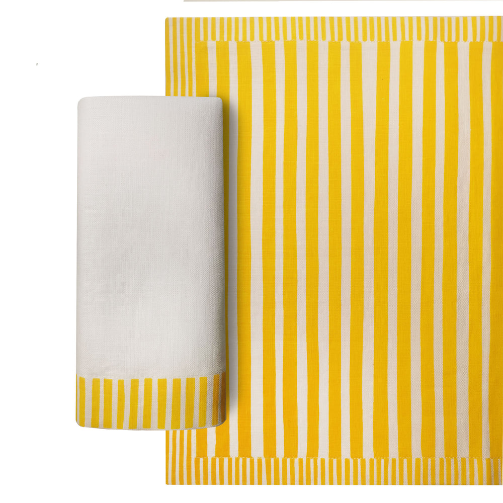 Set de Table Rayé - Jaune Soleil