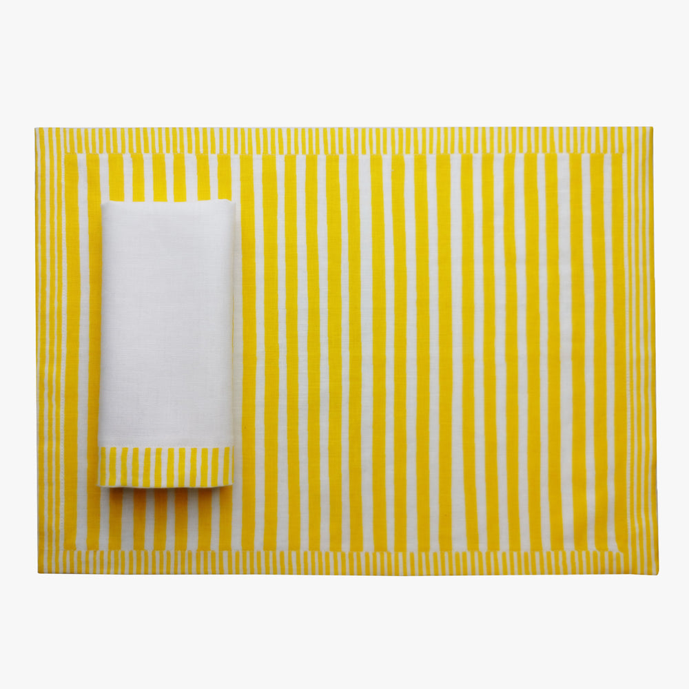Set de Table Rayé - Jaune Soleil