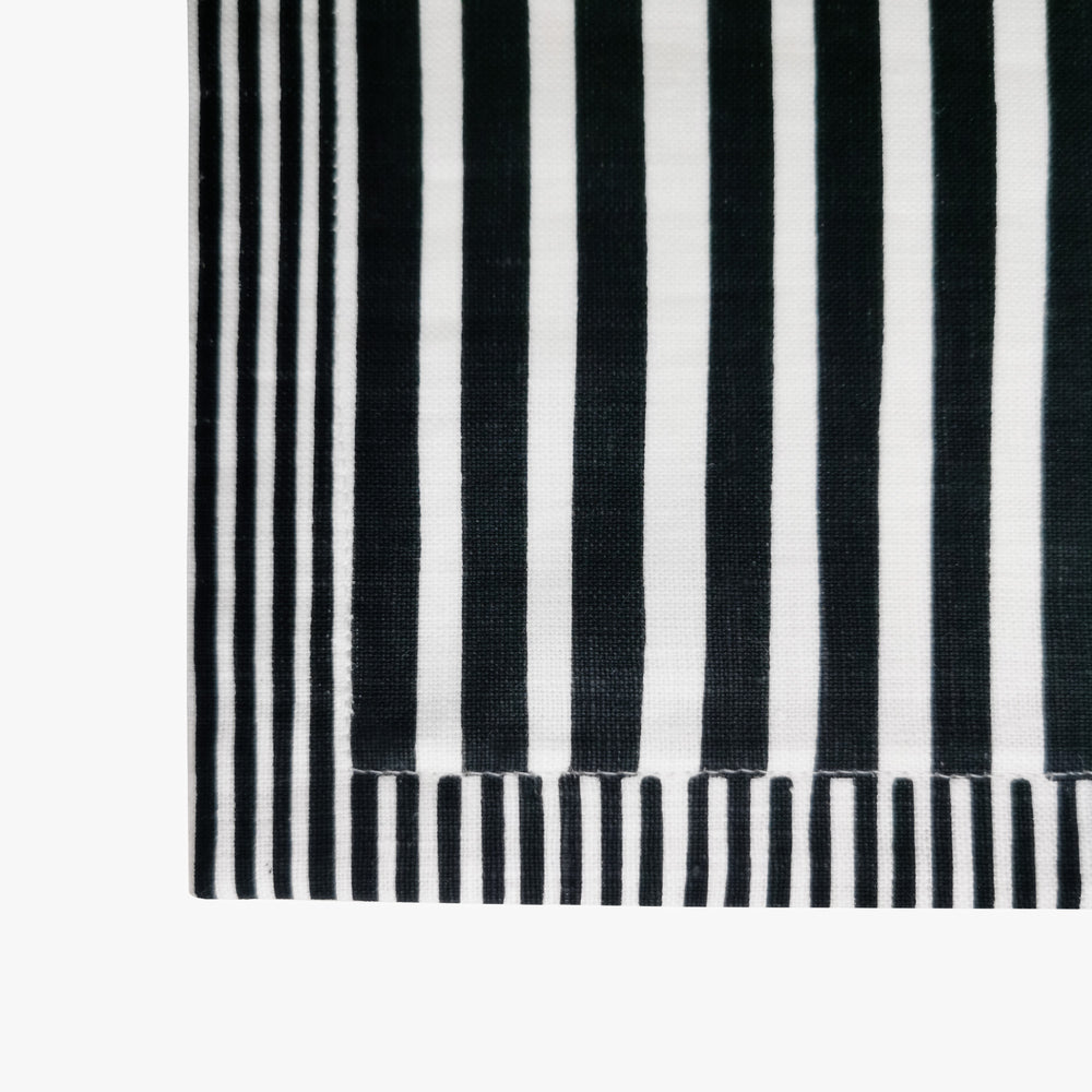 Striped Placemat - Charcoal Black