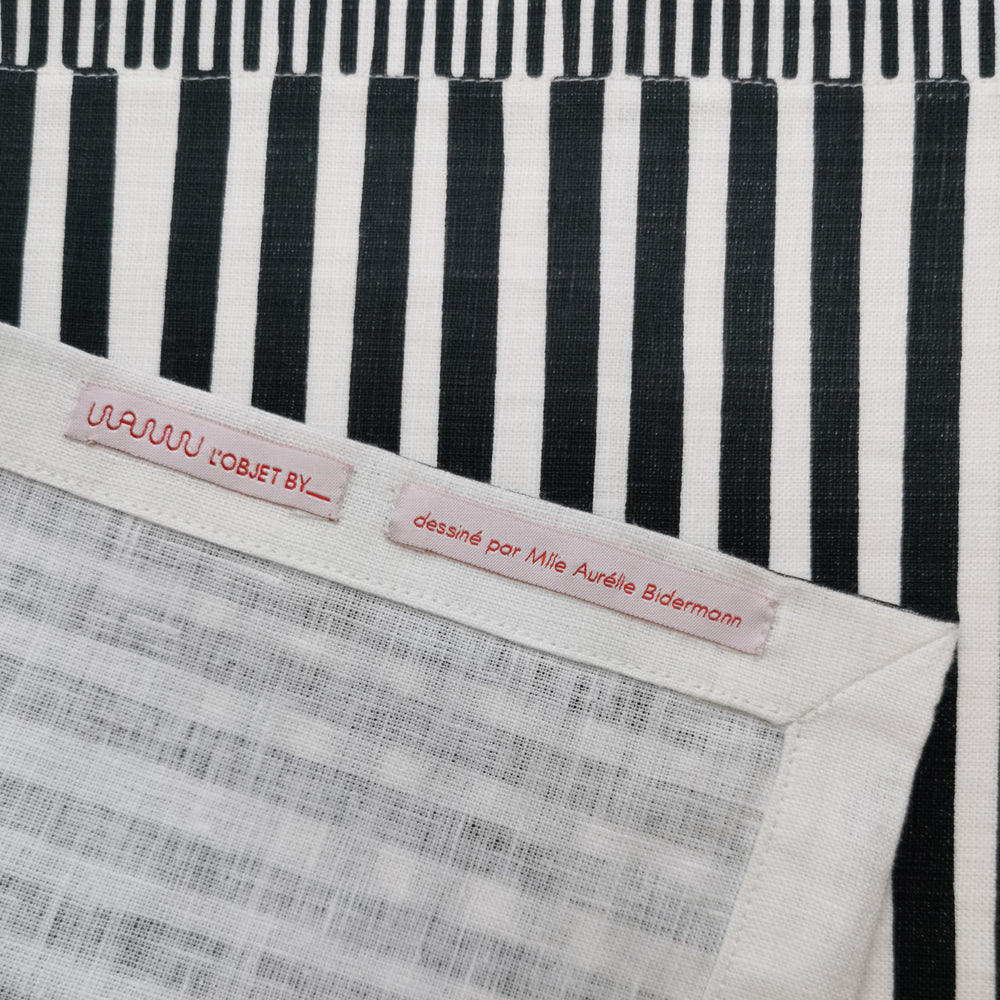 Striped Placemat - Charcoal Black