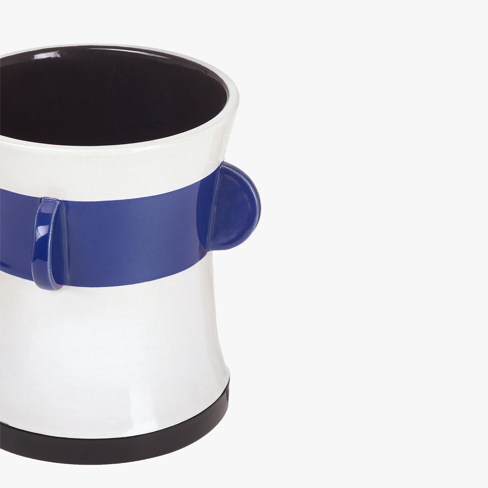 Vase de Table Blanc et Bleu